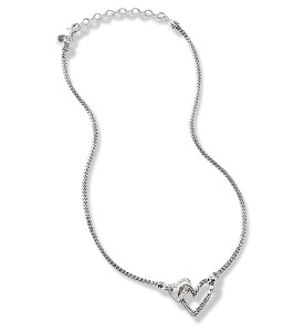 Sterling silver heart pendant on a chain necklace