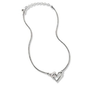 A sterling silver heart pendant necklace with diamond details