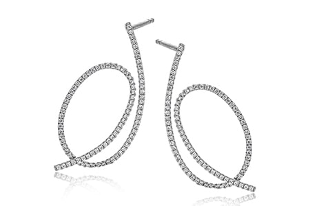 A pair of winding Simon G. diamond drop earrings