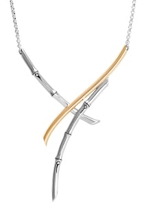 A John Hardy bamboo necklace is crafted from sterling silver