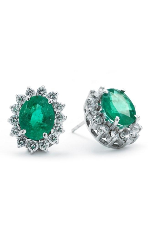 Emerald & Diamond Halo Earrings