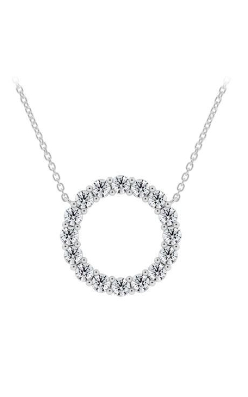 DeBeers Forevermark Platinum Necklace with Natural Diamonds in Circle Pendant