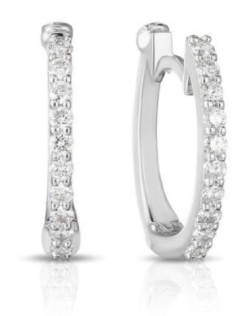 Roberto Coin Pave Diamond Hoop Earrings